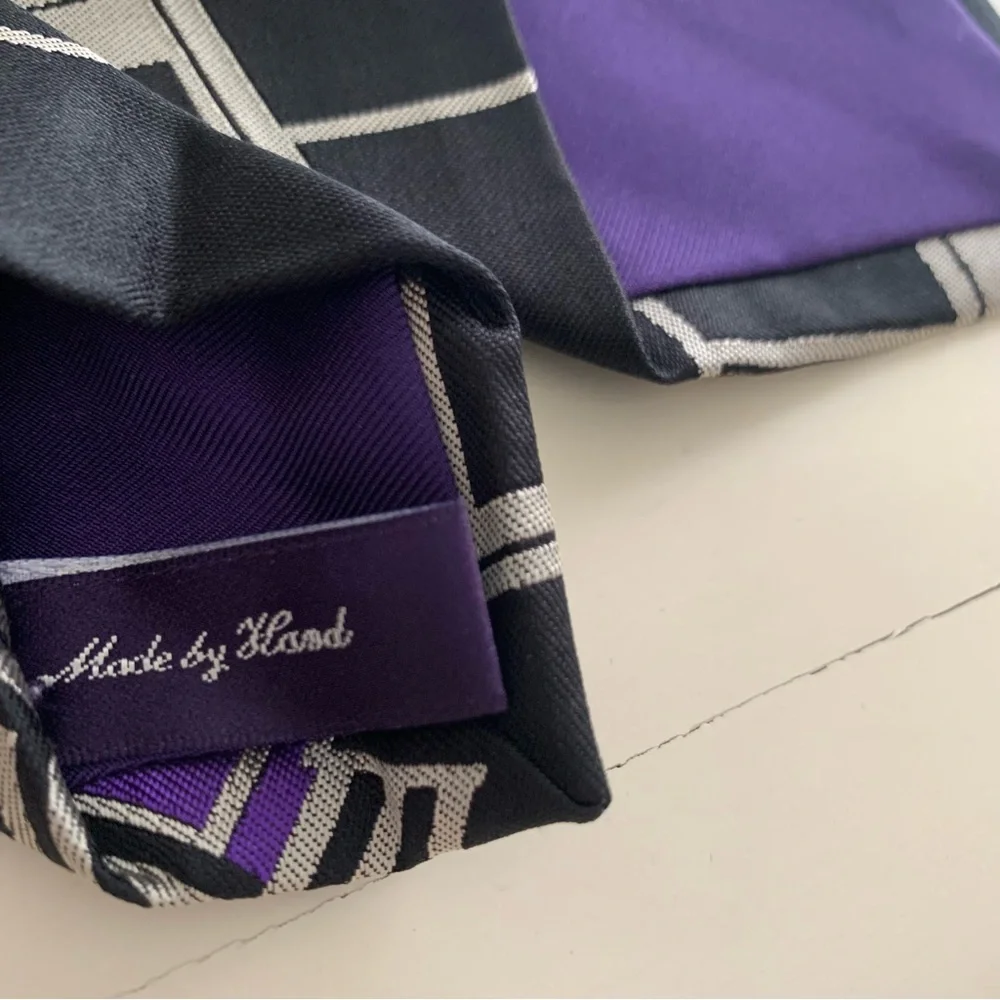 Ralph Lauren Purple Label Geometric Art Deco Tie